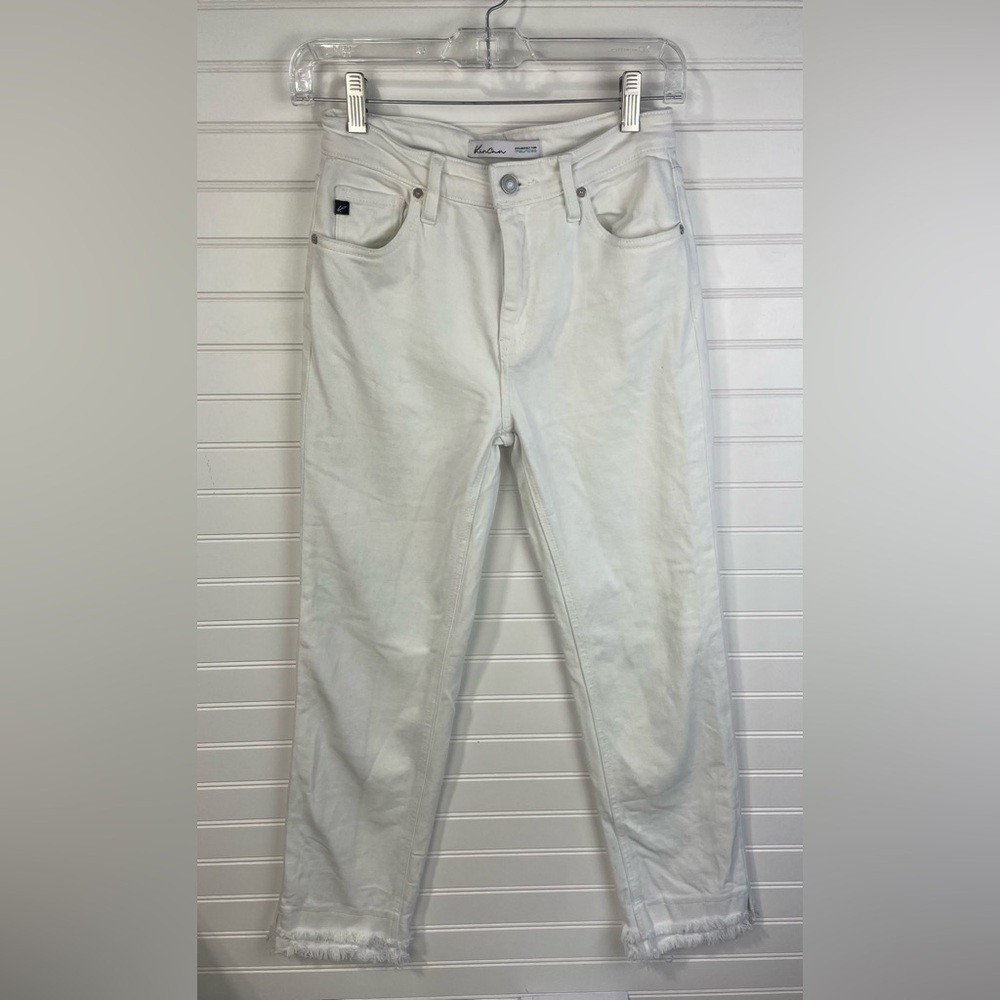 Kancan For Maurice’s White Denim Cropped Straight Frayed Jeans 26 Women’s EUC